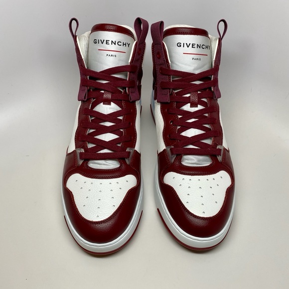 Givenchy Paris Logo Mesh Leather Off-White Street High-Top Fashion Sneakers NWT - Picture 4 of 14